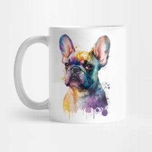 Rainbow French Bulldog Watercolor Art Mug